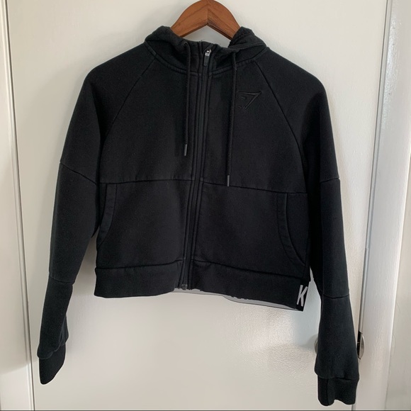 Gymshark Jackets & Coats Gymshark Cropped Black Hoodie Poshmark